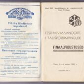 Eesti NSV Maanoorte I Talispordimängude finaalpidustuste kava (2)