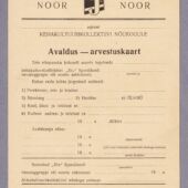 Eesti NSV Vabatahtliku Spordiühingu „Jõud“ avaldus-arvestuskaart