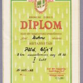 Eesti NSV Vabatahtliku Spordiühingu „Jõud“ Ruhnu Nõukogu diplom aastast 1963