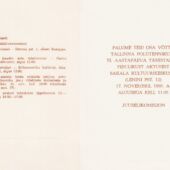 Tallinna Polütehnikumi 75. aastapäeva tähistamise kutse (2)