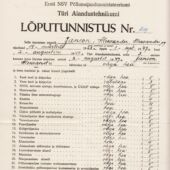 Türi Aiandustehnikumi 1949 a. lõputunnistus (1)